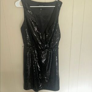 White House Black Market Black Sequin Sheath Mini Dress